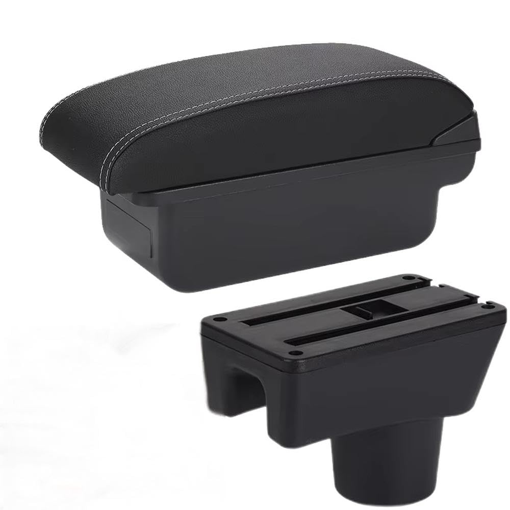 FSOZDBBPL For Mitsubishi Attrage For Mirage For Space Star For Dodge Attitude Car Armrest Box Storage Box Interior Parts(C3 Black white NO USB)