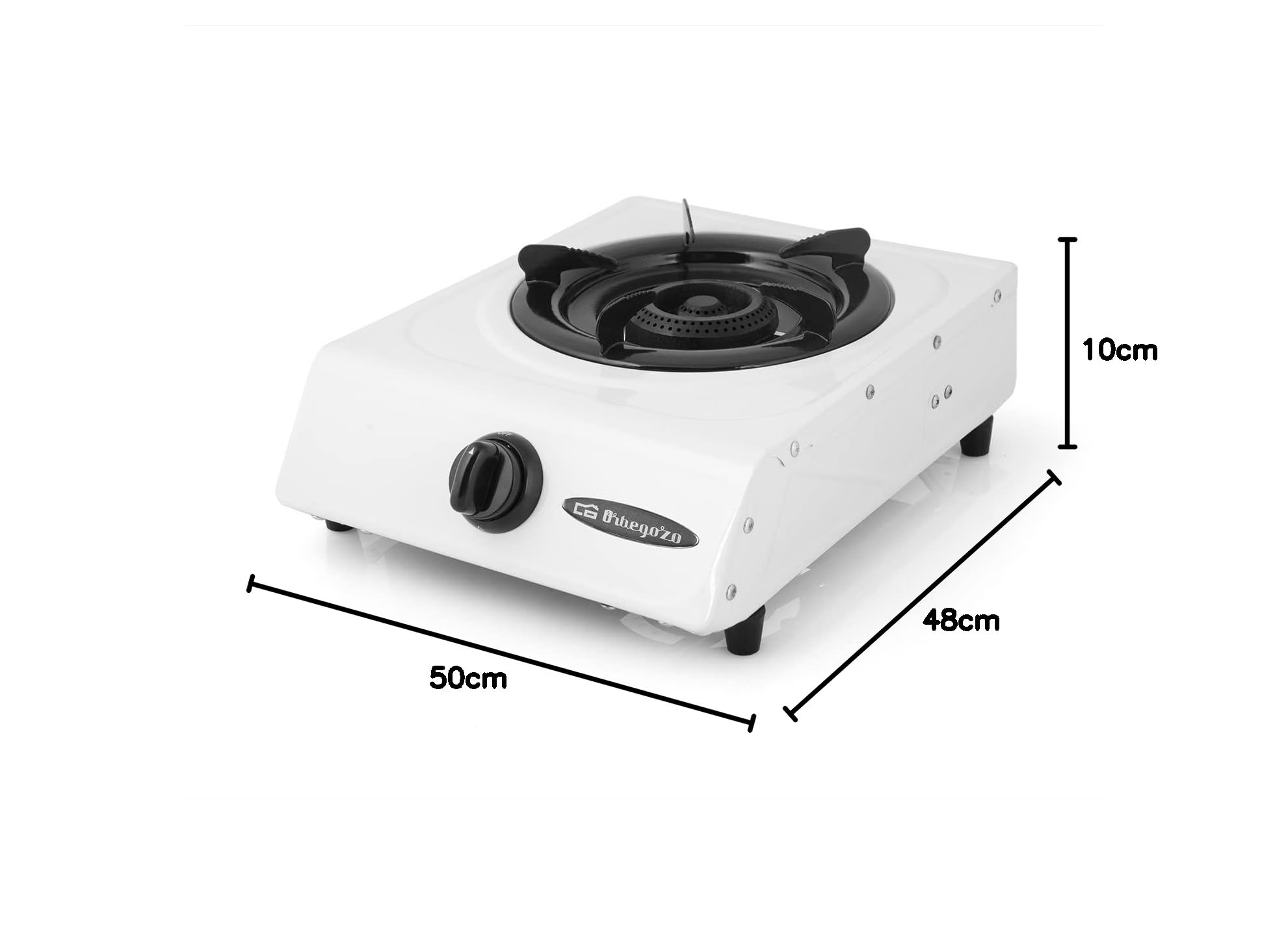 Orbegozo FO 1600 Réchaud à gaz, gaz butane ou propane, allumage piézoélectrique, brûleur triple couronne, utilisation extérieure, pieds antidérapants