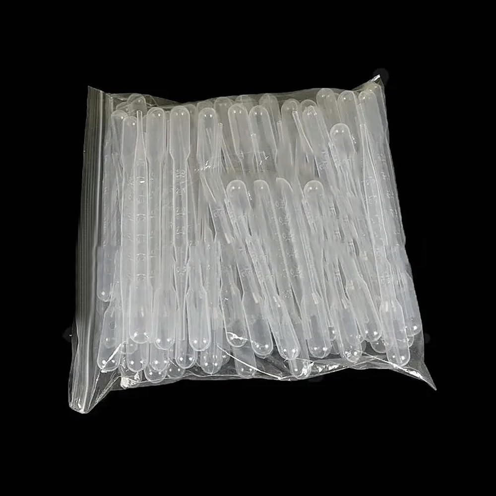 Laborausstattung und -bedarf 100/200/300/500 Stück Laborpipette, transparent, 3 ml, Kunststoff, graduiert, Kunststoff-Tropfer