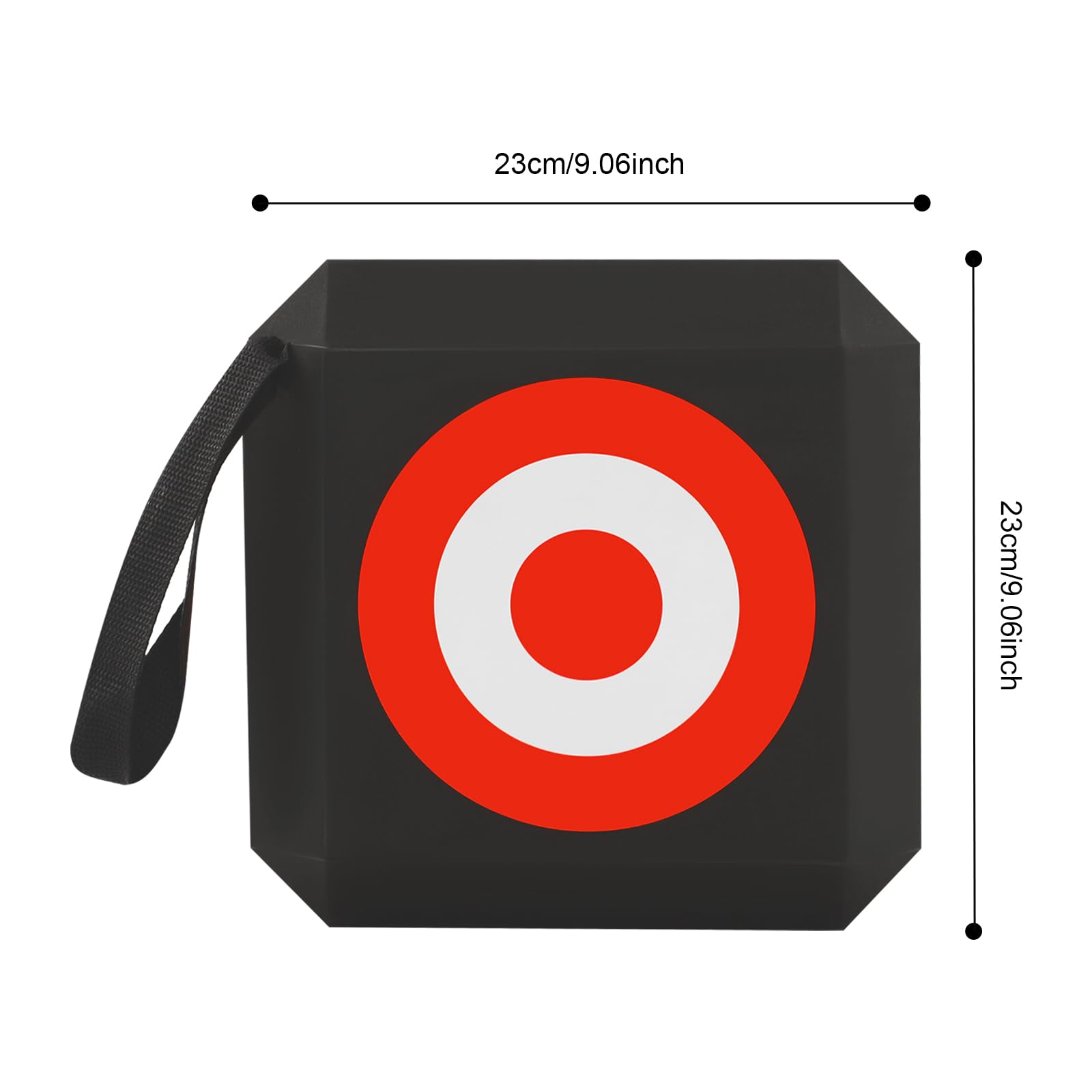 Eva Objetivo de entrenamiento de tiro con arco cúbico, objetivo de entrenamiento cuadrado 3D, objetivos de ballesta, diana tiro con arco, 23 x 23 x 23 cm, para niños, jóvenes, adultos, negro, rojo