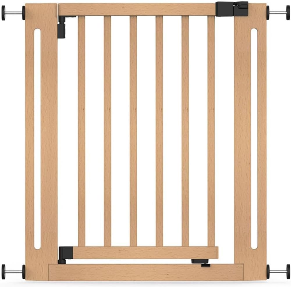 Safetots Wooden Elegance Safety Gate, Natural, 71cm - 79cm, Pressure Fit, Baby Gate for Stairs, Hallways and Doors, Stylish Design and Easy Installation