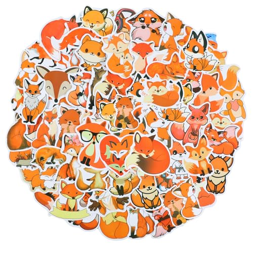 60 Stück Füchse Aufkleber Ymapinc Wasserfeste Fox Sticker Niedliche Tier Sticker Set Fuchs Aufkleber Kinder Füchse Stickers für Scrapbook Laptop Auto Gepäck Skateboard