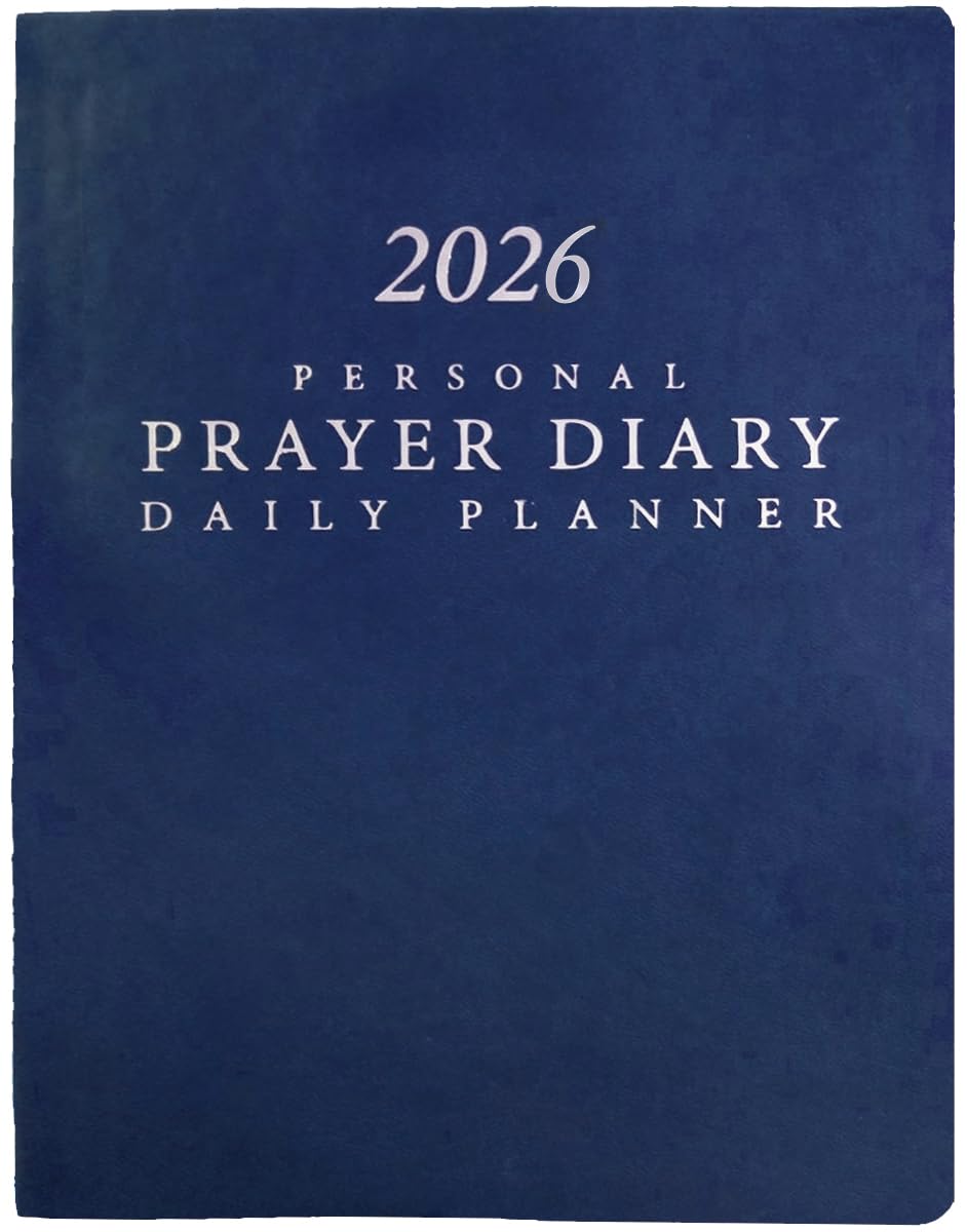 2026 Personal Prayer Diary and Daily Planner - Royal Blue (Italian Vinyl, Smooth)
