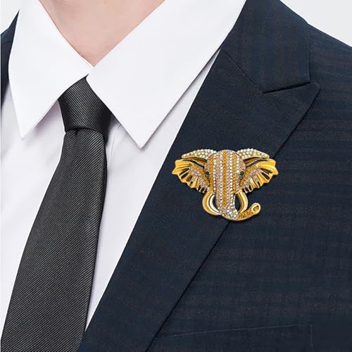 Image of Animal Brooch for Men Vintage Metal Wildlife Lapel Pin Suit Jacket Badge Fashion Accessories for Men