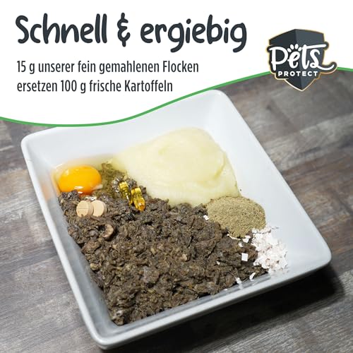 Pets Protect KARTOFFELFLOCKEN für Hunde & Katzen 1 kg | Barf Zusatz in Lebensmittel-Qualität | Deutsche Herstellung | Getreidefrei & glutenfrei | Flocken ohne künstliche Zusätze für Hund
