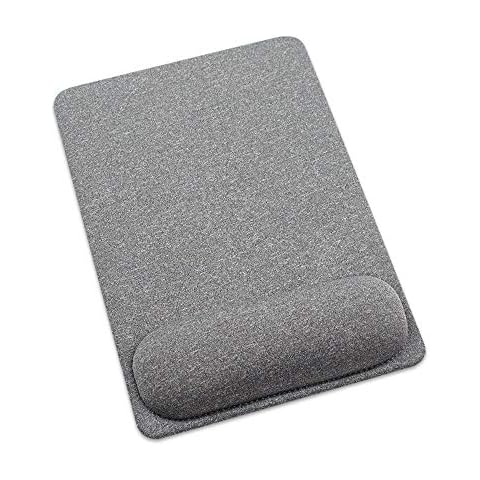 SenseAGE Mouse Mat with Wrist Support, Enlarge Mouse Pad with Wrist Rest, Non-Slip Rubber Base, Smooth Surface, Precise Sliding and Pain Relief, Compatible with Laser and Optical Mice, Gray Cover