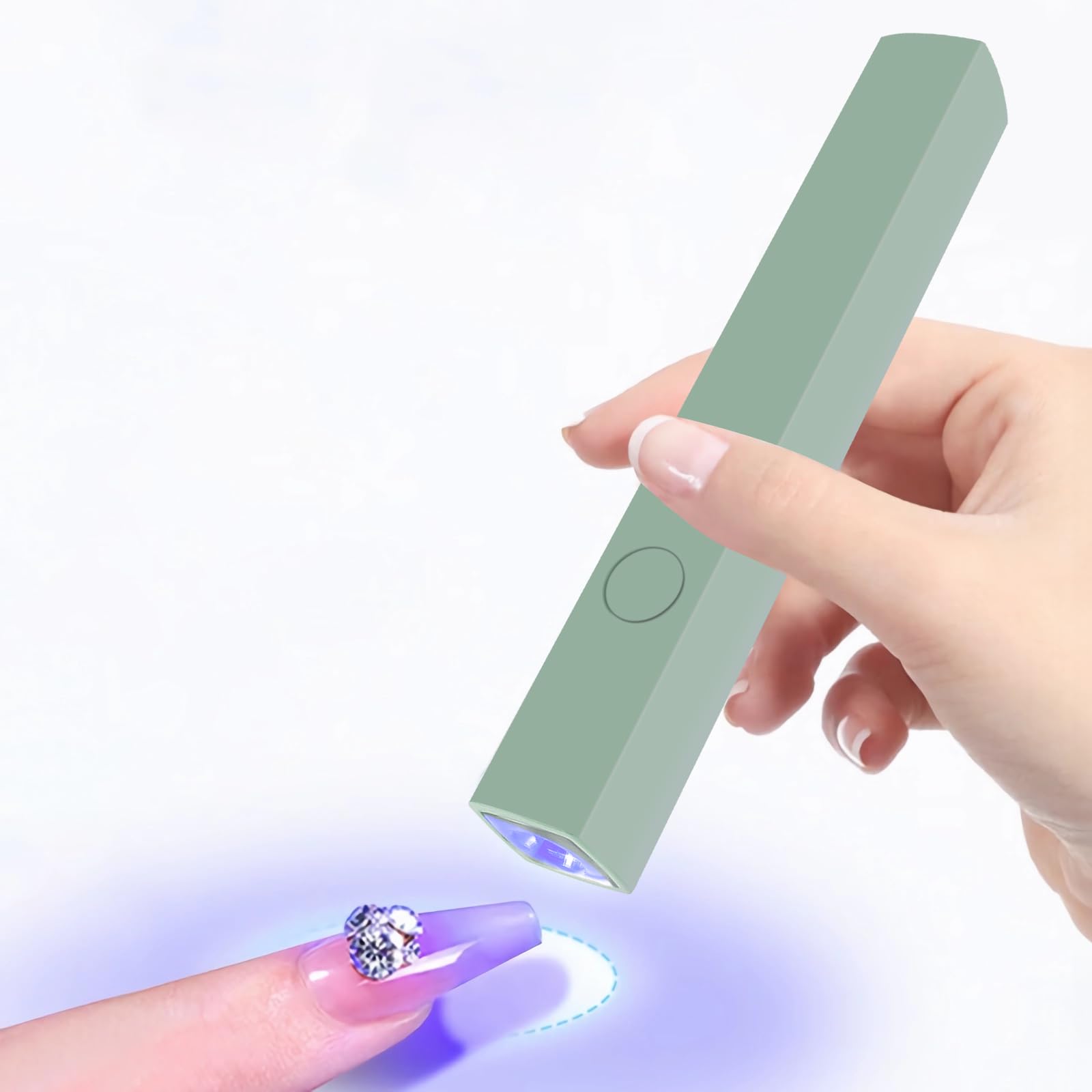 CGBE Mini Lámpara UV Led Uñas, 3W Secador de Uñas Portátil et Recargable para Esmalte de Uñas de Gel, 2 Temporizadores 20s/60s, Pequeña Lampara Uñas Semipermanentes para Hogar y Salón, Verde