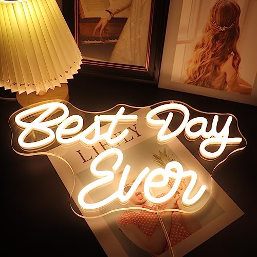 Led Best Day Ever Neon Sign USB Powered with Dimmer Switch Neon Lights for Room Home Art Wall Decor Wedding Engagement Gift - Image 2