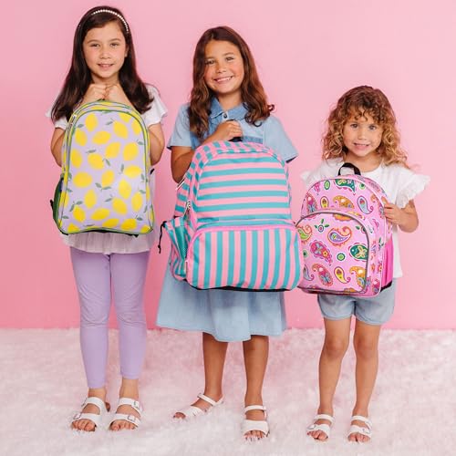Image of Wildkin 12 Inch Toddler Backpack for Kids, Paisley | Ages 3-7, insulated front pocket - coordinates with matching Wildkin nap mats