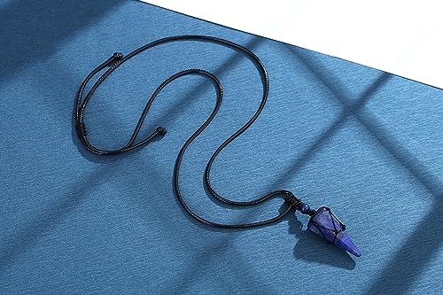 Image of XIANNVXI Healing Crystal Necklace for Men Jewelry Gift | Adjustable Black Rope Natural Gemstone Pendant