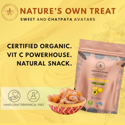 Image of Earthen Story Organic Amla Candy Chatpata 400g (2 x 200g) | Dry Gooseberry Rich in Vitamin C | Immunity Booster | Healthy Snack & Mouth Freshener | No Preservatives