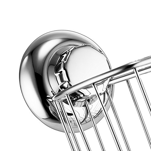MaxHold No-Drilling/Suction Cup Multi-functional Combo Basket - Vaccum System - Stainless Steel Never Rust - for Bathroom & Kitchen - Image 4