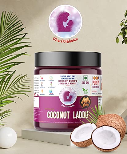 Image of Maa Mitahara Post Pregnancy Laddu | Coconut & Dry Fruit Laddu for New Mothers | Boost Immunity, Energy & Lactation | Traditional Indian Superfood 500g, Coconut)