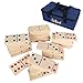 GOTHINK Giant Jumbo Extra Large Wooden Dominoes, 28 Piece Set with Multi-Color Dots for Kids, Adults, and Families, Perfect for Outdoor Lawn and Yard Games - Includes Storage Carry Bag