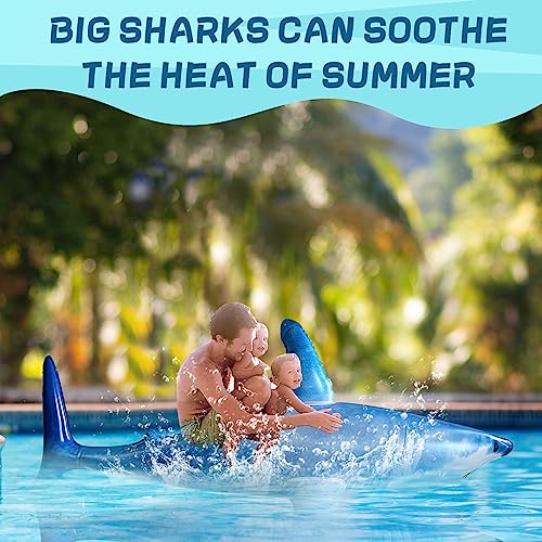 79In Large Inflatble Blue Shark For Pool, Party Decoration, Supplies Favors, Birthday Gifts For Kids And Adults #TOP3
