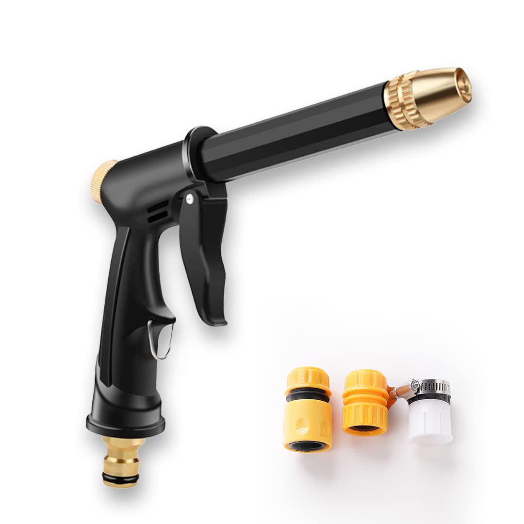 Kuber Industries Plastic Body, Metal Trigger & Brass Nozzle Water Spray Gun for Water Pipe|Non-Slip|Comfortable Grip|Multiple Spray Modes|Ideal Pipe Nozzle for Car Wash,Gardening,& Other Uses- Black (B0C14WDXG2) Amazon Price History, Amazon Price Tracker