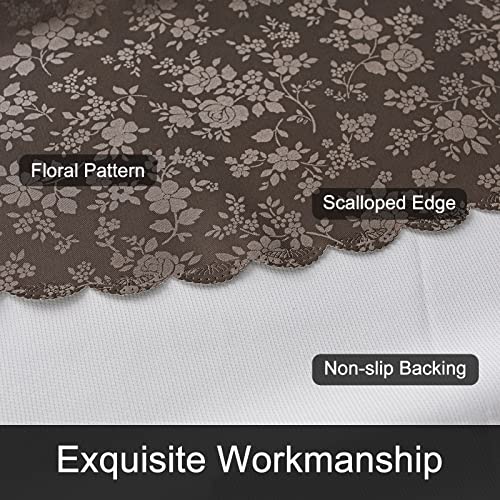 Image of Smiry Rectangle Table Cloth, Waterproof Heavy Duty Vinyl Tablecloths, Wipeable Washable Table Cover for Kitchen and Dining Room (Coffee, 60 inch X 120 inch)