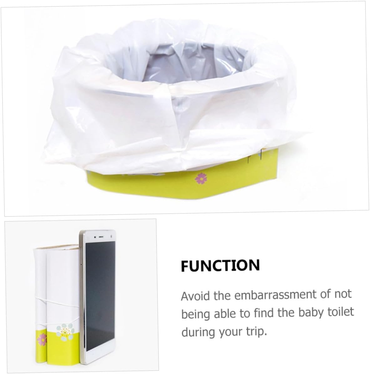 Mikinona Foldable Portable Travel Potty Paper Toilet with Lightweight Travel Closestool for Practical Foldable Training Toilet Chair for Home Car and Outdoor Use