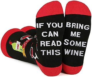 BISOUSOX Men's Novelty Socks If You Can Read This Socks Bring Me Some Tea Whiskey Beer Coffee Wine Pizza Eggs Dress Socks Cotton Funny Socks for Men Gift for Tea Lovers Game Lovers