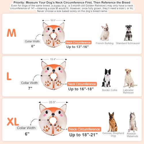 Image of BEAUTYZOO Inflatable Dog Cone Collar Alternative After Surgery, Soft Donut Recovery E-Collar for Large & XL Dogs Girls Boys, Adjustable Pet Neck Cone to Stop Licking Wounds, XL