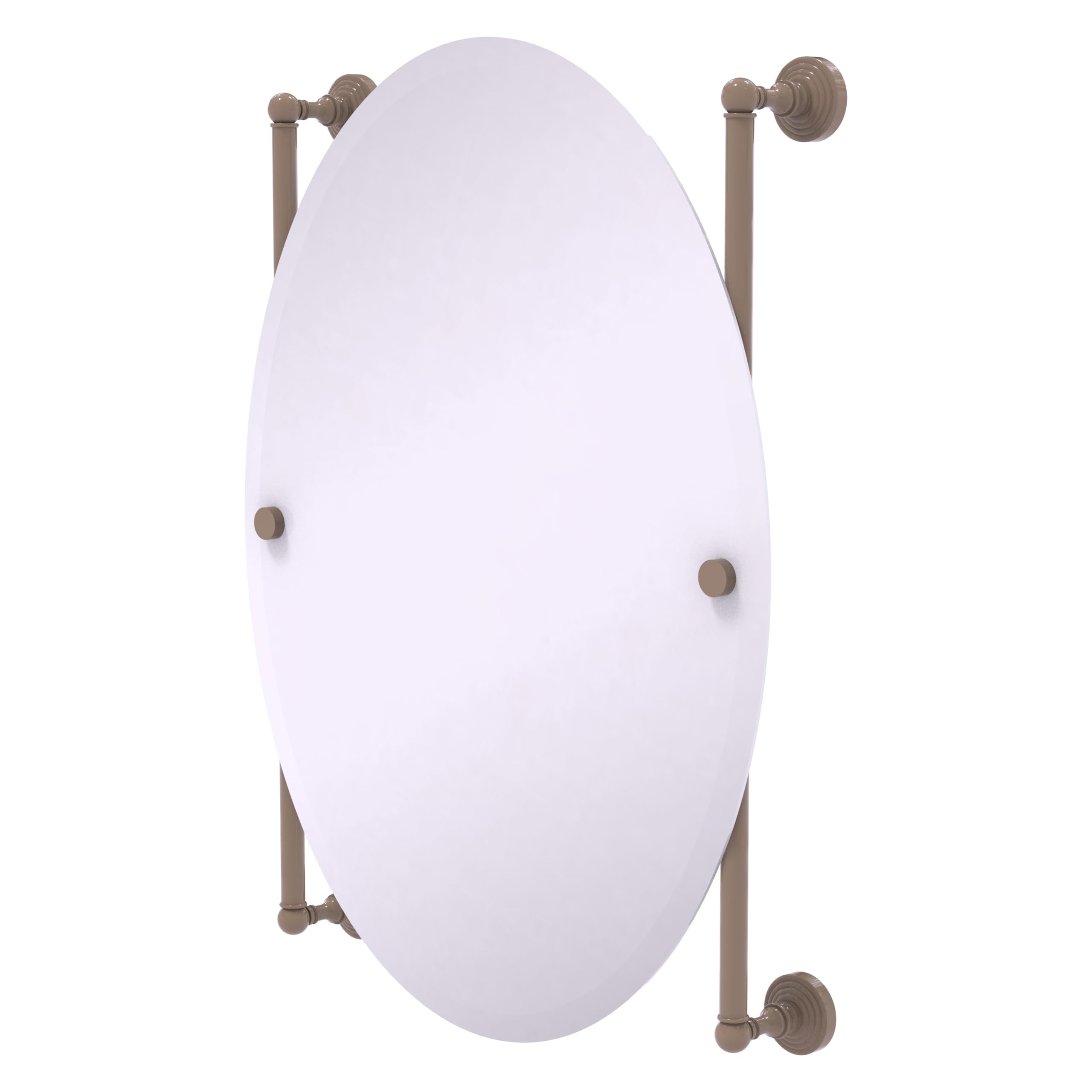 Allied BrassWP-27-91-SHB Waverly Place Collection Oval Frameless Rail Mounted Mirror, Shaded Beige