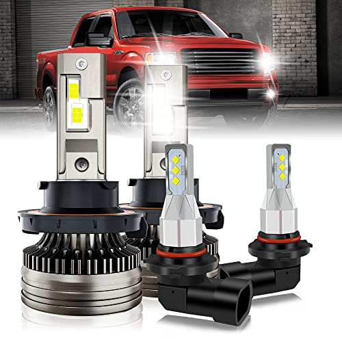 TXBILMOO Fit For 2005-2020 FORD F-250 F-350 F450 F550 Led Headlight Bulbs Ultra Focus 9008/H13 High/Low Beam + 9145 Fog Light Bulbs 6000K Cool White,Pack of 4
