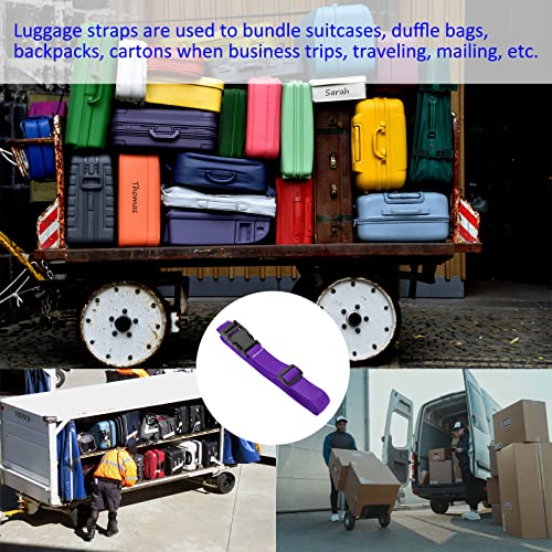 Image of M METERXITY 1 Pack Luggage Straps- Travel Baggage Accessory Adjustable Suitcase Belt with Quick Release Buckle, Apply to Travel (1.5 Meters, Purple)