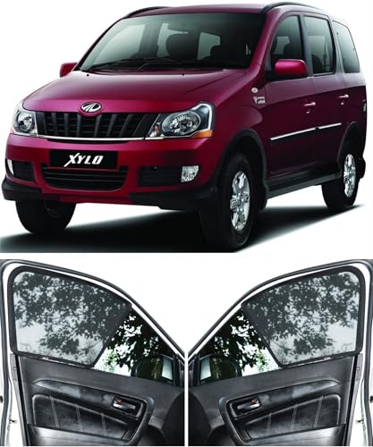 Image of Able Sporty Half Car Magnetic Sun Shade Curtains for Mahindra Xylo Set of 6 Pcs