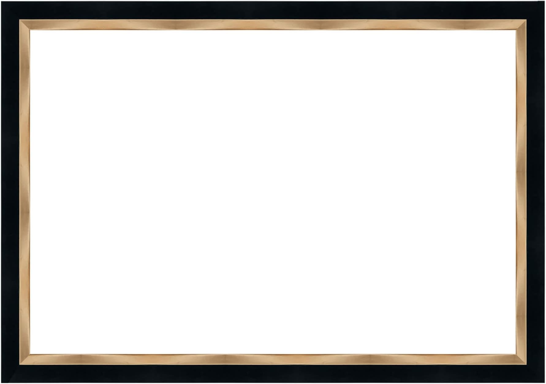 Renditions Gallery Colorful World Map Canvas Wall Art with Modern Black and Gold Frame Wall Hanging Travel Map with Push Pins for Home, Office, Classroom