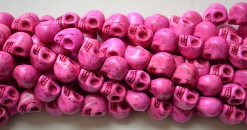 100 Pink Howlite Skull Beads (Loose) - Day of the Dead (Dia De Los Muertos) - Goth