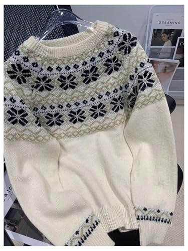 Floerns Women's Tribal Print Long Sleeve Chunky Sweater Crewneck Knitted Pullover Top3