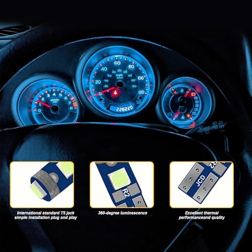 ASUBHA 20PCS T5 Bombillas LED para Tablero de Auto miniatura 3