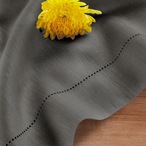 Solino Home Linen Steel Grey Table Runner 72 Inches Long - 100% Pure Linen Hemstitch Table Runner 14 x 72 Inch for Dresser, Dining, Summer - Classic Hemstitch by Solino Home - Used condition - Image 9
