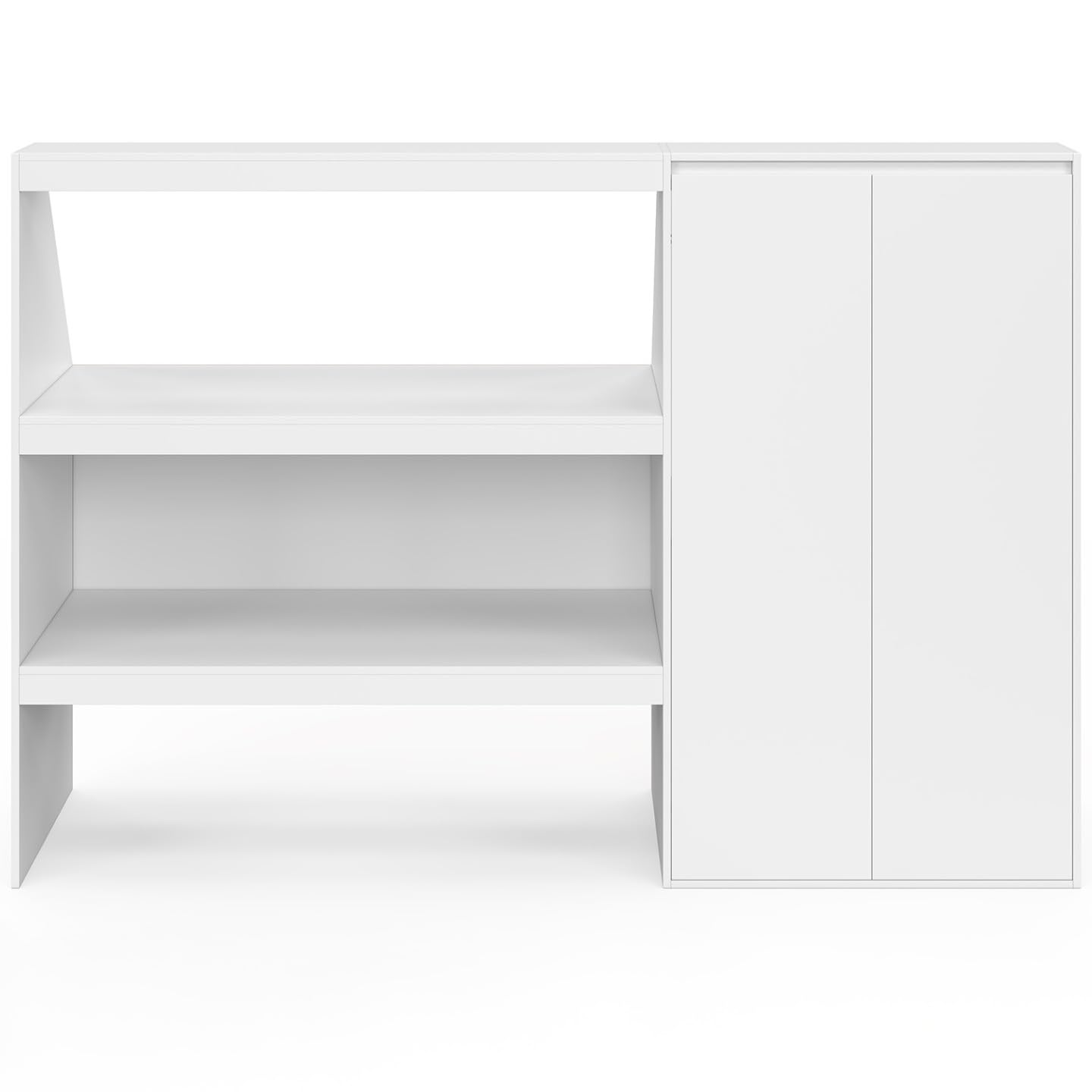 IDMarket - 2-Ebenen-Regal + 2-türiger Schrank unter Dachschräge TOMI weiß