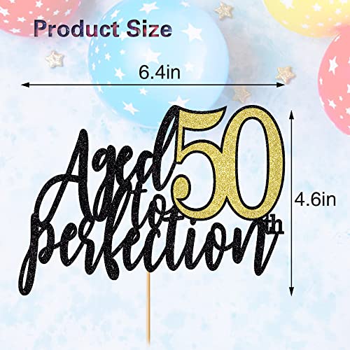 Qerleny Aged To Perfection 50Th Birthday Cake Toppers - 50Th Birthday Cake Toppers - Vintage 1972 Happy 50Th Birthday Party Cake Toppers #TOP1