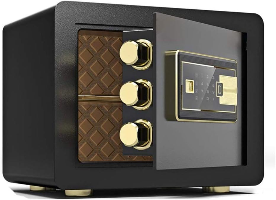 Digital Security Safe Box, Cabinets Fingerprint Wall Safe Lock Box Cash Strongbox with Number Keys Emergency Lock(D)