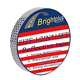 BRIGHT PLUS LIGHT & SAFETY High-Intensity Reflective Tape for Vehicles Boats Clothes Helmets Mailboxes,1 Inch by 5 Yards, Silver & White