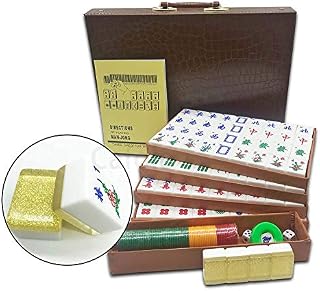 Mose Cafolo New Chinese Mahjong X-Large 144 Numbered Acrylic Tiles 1.5" Large Gold