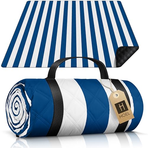 HOEL Coperta Picnic Impermeabile 200x200 cm - Stuoia Mare Imbottita - Stuoie da Spiaggia - Telo da Pi Nic