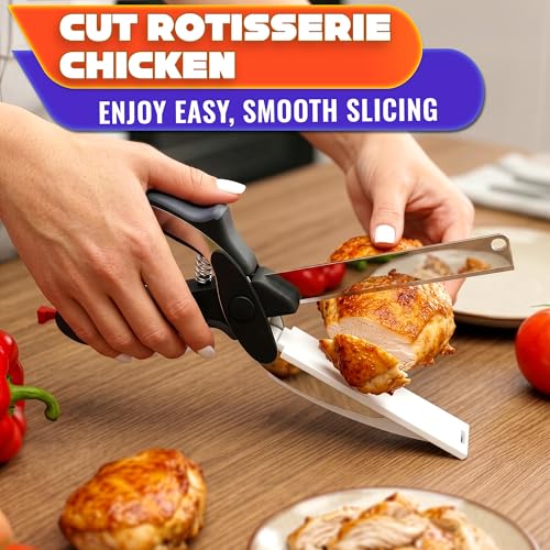2 in 1 Kitchen Scissors for Food with Cutting Board, Safety Lock - Image 6