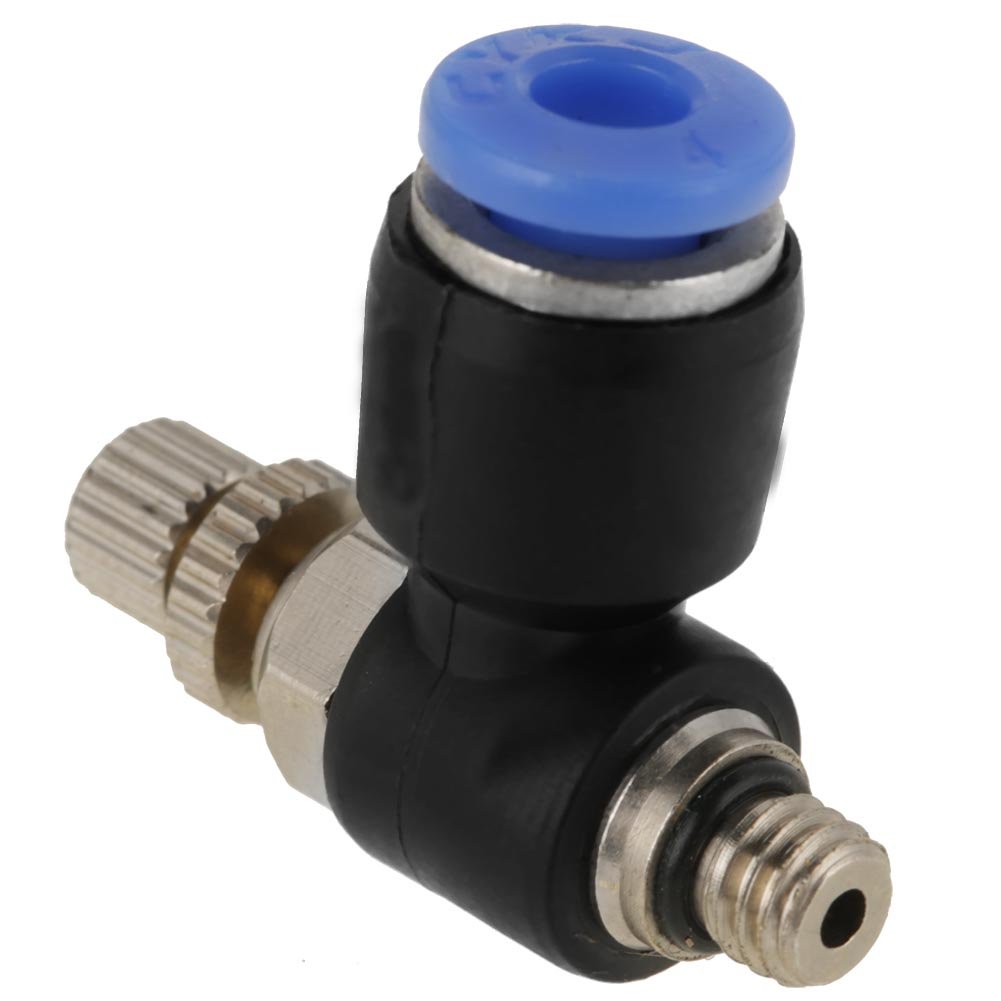 20 Piezas Conectores Neumáticos, Válvulas de Acelerador de Tubo, Válvula Neumática de Control de Flujo de Aire, Conector Rápido de Válvula de Acelerador, OD 4mm-M5 Conector de VáLvula de Aire