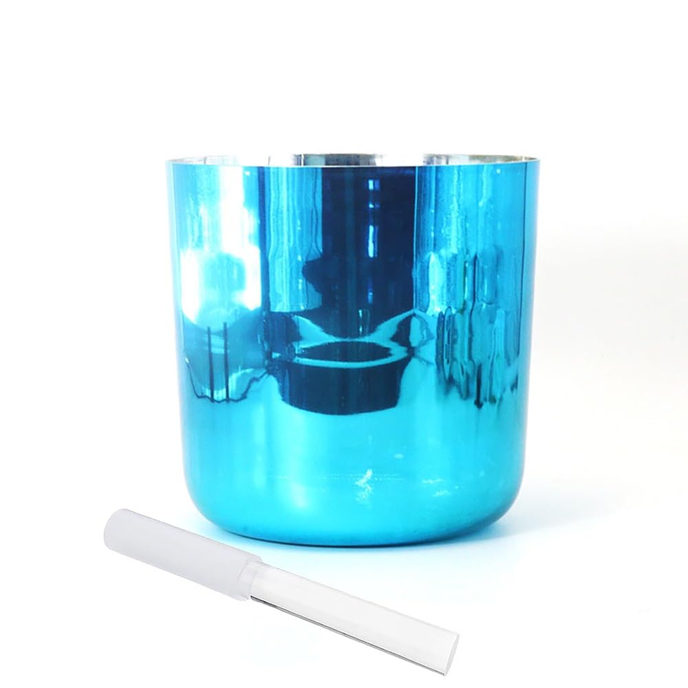 Alchemy Klangschale aus Kristall, 6 Zoll, silberfarben, Klangschale für Chakra, Geschenk für Yoga, Meditation und Klangheilung, mit gratis Acryl-Schlagzeug und O-Ringen (Hinweis:
