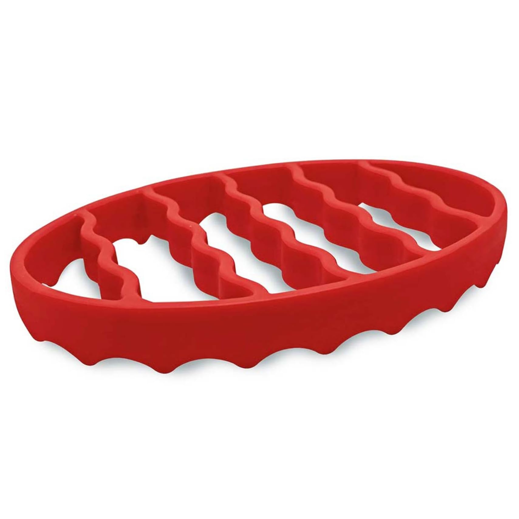 Hbbgdiy Red Oval Roasting Rack, 7X8x1 Silicone Roasting Rack, Food Grade, Heat-Resistant Dishwasher & Microwave Safe For Slow Cooker, Pressure Cooker, Oven & More,