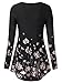 BAISHENGGT Women's Long Sleeve Loose Flared Tunic Top M Black Floral