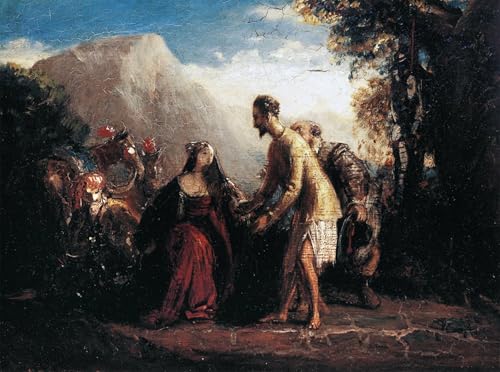 Toile Don Quichotte et Dulcinée portrait d'art romantique pour maison