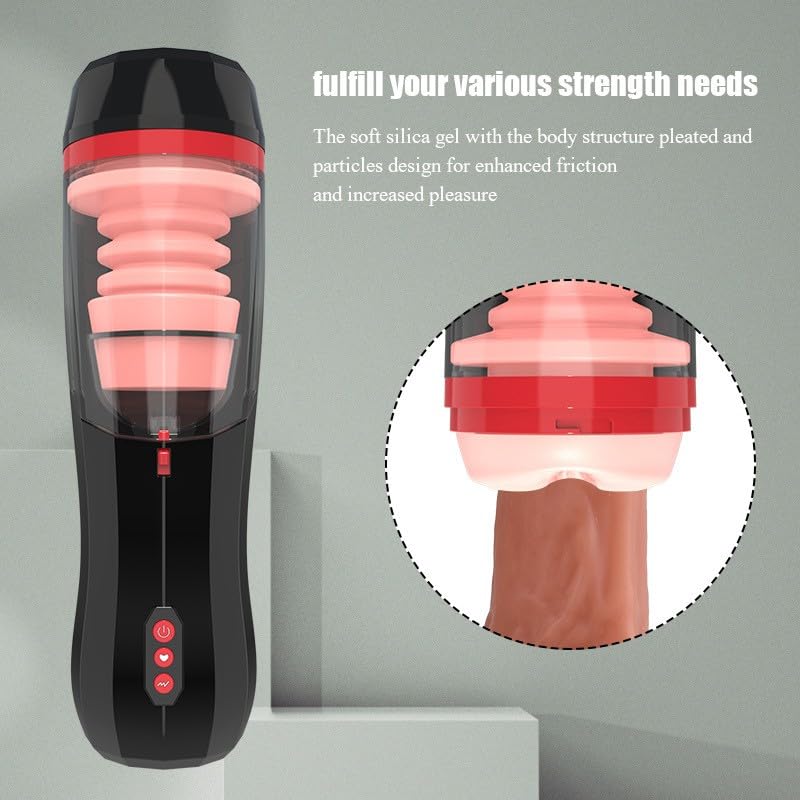JITEM Fully Automatic Men's Fitness Tool, Multi-Frequency Telescopic Rotation, Visual Window