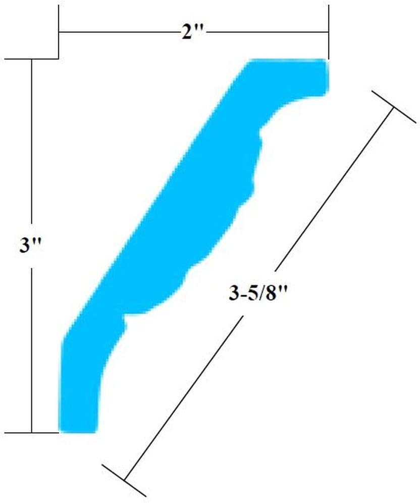 Buy Crown Molding 3 Height 94.4 Length Manufactured with a Dense
