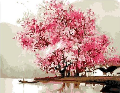 Colour Talk DIY Oil Painting, Paint By Number Kit- Misty Rain 16x20 inch