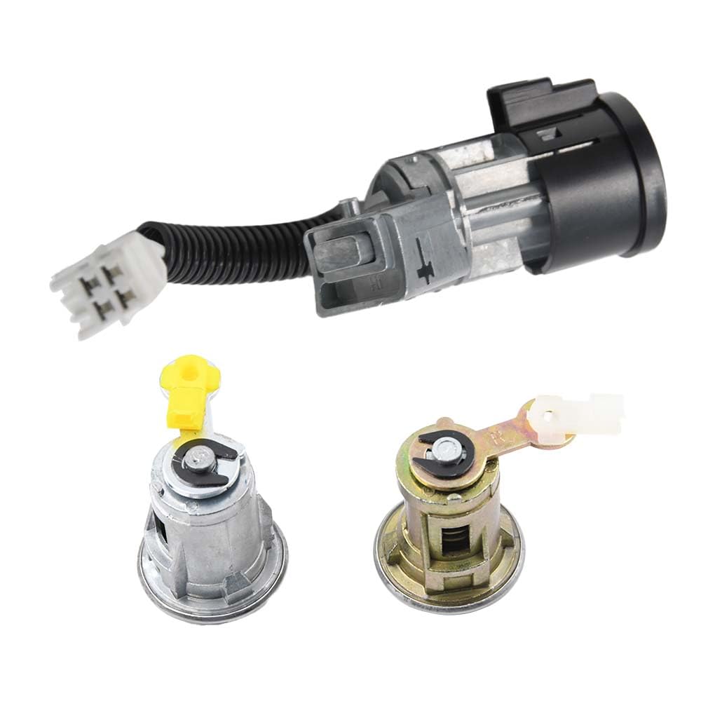 Cilindro Serratura Cilindro Set Blocchetto di accensione e serratura della porta con chiave Compatibile con Citroen C1 Peugeot 107 Toyota Aygo N0501412 N0502200 9170.Y8 1608746380