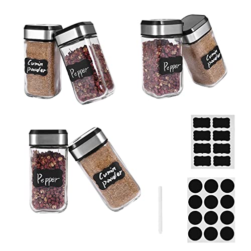 Juego de 6 tarros para especias de 120 ml, tapa de sellado multifuncional, de acero inoxidable, para especias, juego de tarros de especias Cover
